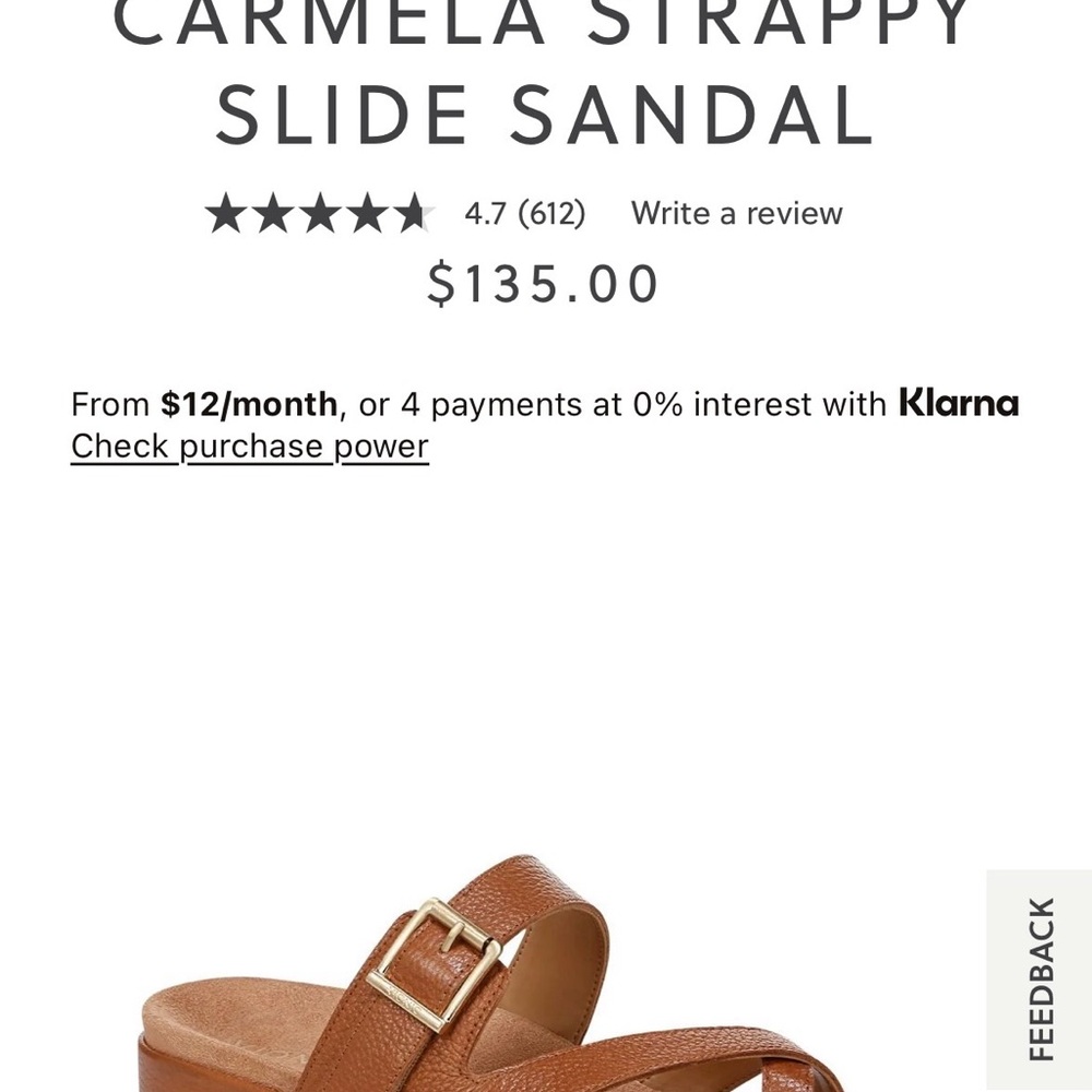Vionic Carmela Strappy Slide Sandal in Tan